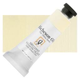 Shiva Signature Artist Oil Color - Brilliant Yellow Light, 1.25 oz Tube and swatch