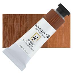 Shiva Signature Artist Oil Color - Burnt Sienna, 1.25 oz Tube and swatch