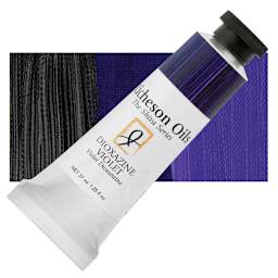 Shiva Signature Artist Oil Color - Dioxazine Violet, 1.25 oz Tube and swatch