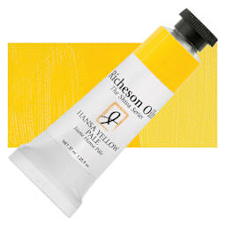 Shiva Signature Artist Oil Color - Hansa Yellow Pale, 1.25 oz Tube and swatch