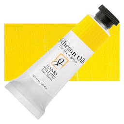 Shiva Signature Artist Oil Color - Hansa Yellow, 1.25 oz Tube and swatch