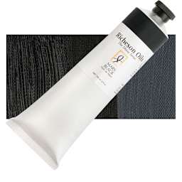 Shiva Signature Artist Oil Color - Mars Black, 150 ml Tube and swatch