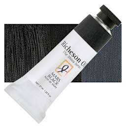 Shiva Signature Artist Oil Color - Ferrous Black, 1.25 oz Tube and swatch