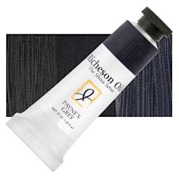 Shiva Signature Artist Oil Color - Payne's Gray, 1.25 oz Tube and swatch