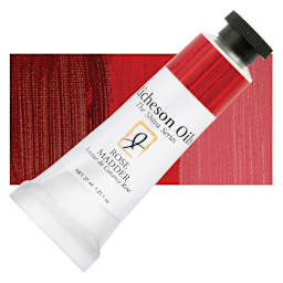 Shiva Signature Artist Oil Color - Rose Madder, 1.25 oz Tube and swatch