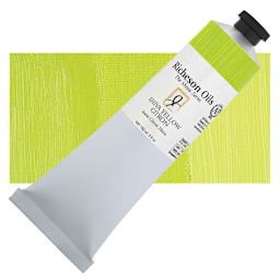 Shiva Signature Artist Oil Color - Shiva Yellow Citron, 5 oz Tube and swatch