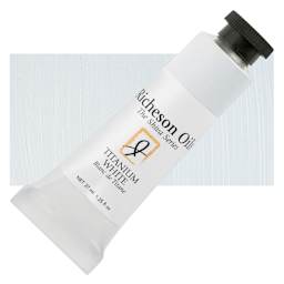 Shiva Signature Artist Oil Color - Titanium White, 1.25 oz Tube and swatch