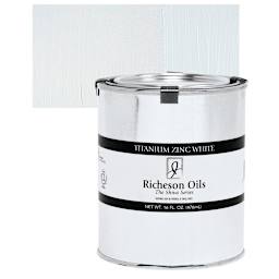 Shiva Signature Artist Oil Color - Titanium-Zinc White, 16 oz Can and swatch