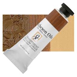 Shiva Signature Artist Oil Color - Transparent Yellow Oxide, 1.25 oz Tube and swatch