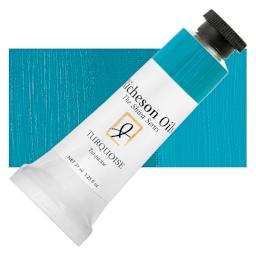 Shiva Signature Artist Oil Color - Turquoise, 1.25 oz Tube and swatch