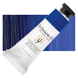 Shiva Signature Artist Oil Color - Ultramarine Blue Deep, 1.25 oz Tube and swatch