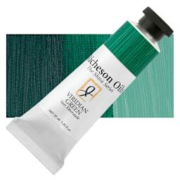 Shiva Signature Artist Oil Color - Viridian, 1.25 oz Tube and swatch