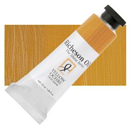 Shiva Signature Artist Oil Color - Yellow Ochre, 1.25 oz Tube and swatch