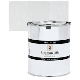 Shiva Signature Artist Oil Color - Zinc White, 16 oz Can and swatch