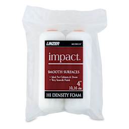 Linzer Impact High Density Foam Mini Paint Roller and Refill - Refills, Pkg of 2, Front of package