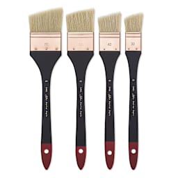 Silver Brush Atelier Hog Bristle Mottler Brushes - 4 Angled Brushes shown upright