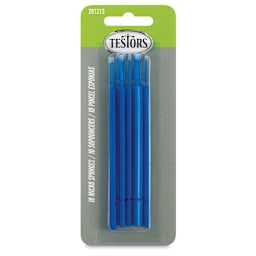 Testors Micro Sponge Brushes - Front of blister package of 10 Sponge Brushes
