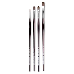 Da Vinci Grigio Synthetic Brushes - Components of BLICK Excluseive 4 pc set shown upright