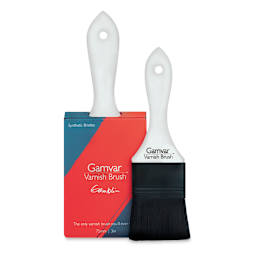 Gamblin Gamvar Synthetic Varnish Brushes Side By Side, 75 mm In Package