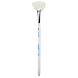 Mayco Reflections White Synthetic and Natural Blend Brush - Soft Fan, Short Handle, Size 4