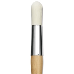 Silver Brush Silver Jumbo Stiff White Synthetic Brush - Round, Mid-Handle, Size 50, close-up