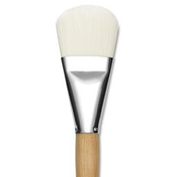 Silver Brush Silver Jumbo Stiff White Synthetic Brush - Filbert, Mid-Handle, Size 40, close-up