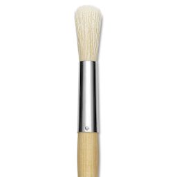 Silver Brush Silver Jumbo White Hog Bristle Brush - Round, Mid-Handle, Size 30, close-up
