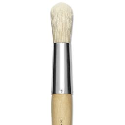 Silver Brush Silver Jumbo White Hog Bristle Brush - Round, Mid-Handle, Size 50, close-up