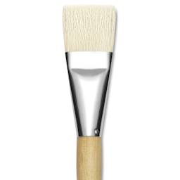 Silver Brush Silver Jumbo White Hog Bristle Brush - Flat, Mid-Handle, Size 30, close-up