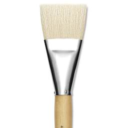 Silver Brush Silver Jumbo White Hog Bristle Brush - Flat, Mid-Handle, Size 40, close-up