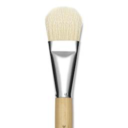 Silver Brush Silver Jumbo White Hog Bristle Brush - Filbert, Mid-Handle, Size 30, close-up
