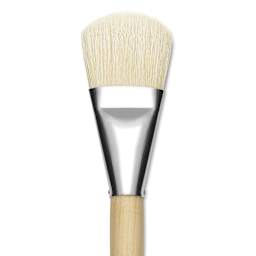 Silver Brush Silver Jumbo White Hog Bristle Brush - Filbert, Mid-Handle, Size 40, close-up