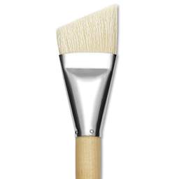 Silver Brush Silver Jumbo White Hog Bristle Brush - Angle, Mid-Handle, Size 40, close-up