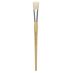 Silver Brush Silver Jumbo White Hog Bristle Brush - Chisel, Extra Long Handle, Size 1"