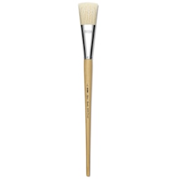 Silver Brush Silver Jumbo White Hog Bristle Brush - Chisel, Extra Long Handle, Size 1-1/2"