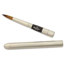 Escoda Prado Tame Synthetic Travel Brush - Round, Size 12, brush top and handle