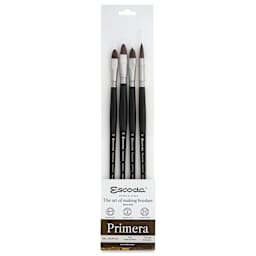 Escoda Primera Teijin Synthetic Brushes - Series 8958 Set of 4, Long Handle, font of the packaging
