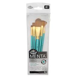 Royal & Langnickel Menta Synthetic Sable Ceramic Brush Set - Set of 5, front of package