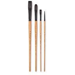 Blick Exclusive! Princeton Catalyst Polytip Bristle Brushes - Long Handle, Set of 4 (full length)