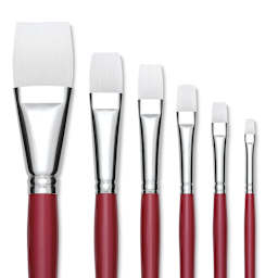 Silver Brush Art Sherpa White Synthetic Brush - Brights (close-up)