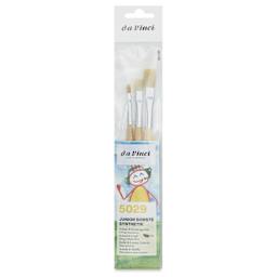 Da Vinci Junior Synthetic Bristle Brushes - Flat, Set of 3, front of the packaging