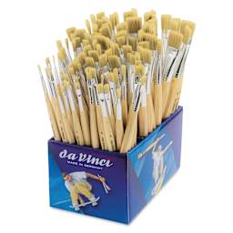 Da Vinci Junior Synthetic Bristle Brushes - Shot Handle, Flat, Class Pack of 108
