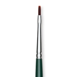 Silver Brush Ruby Satin Synthetic Brush - Bright, Size 0, Short Handle, close-up