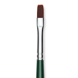 Silver Brush Ruby Satin Synthetic Brush - Bright, Size 6, Short Handle, close-up