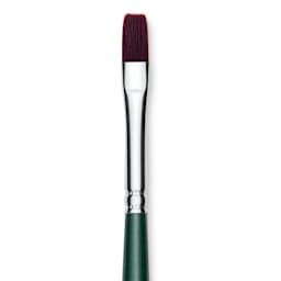 Silver Brush Ruby Satin Synthetic Brush - Bright, Size 8, Short Handle, close-up