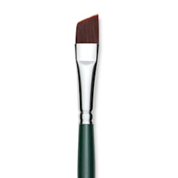 Silver Brush Ruby Satin Synthetic Brush - Angular, Size 1/2", Short Handle close-up