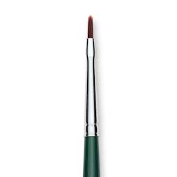 Silver Brush Ruby Satin Synthetic Brush - Filbert, Size 0, Short Handle, close-up