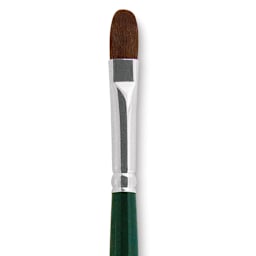 Silver Brush Ruby Satin Synthetic Brush - Filbert, Size 10, Short Handle close-up