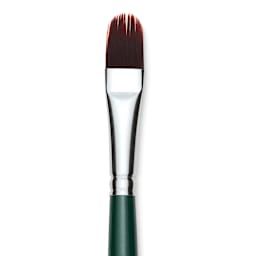 Silver Brush Ruby Satin Synthetic Brush - Filbert Comb, Size 1/2", Short Handle, close-up