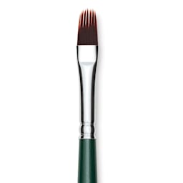 Silver Brush Ruby Satin Synthetic Brush - Filbert Comb, Size 1/4", Short Handle, close-up